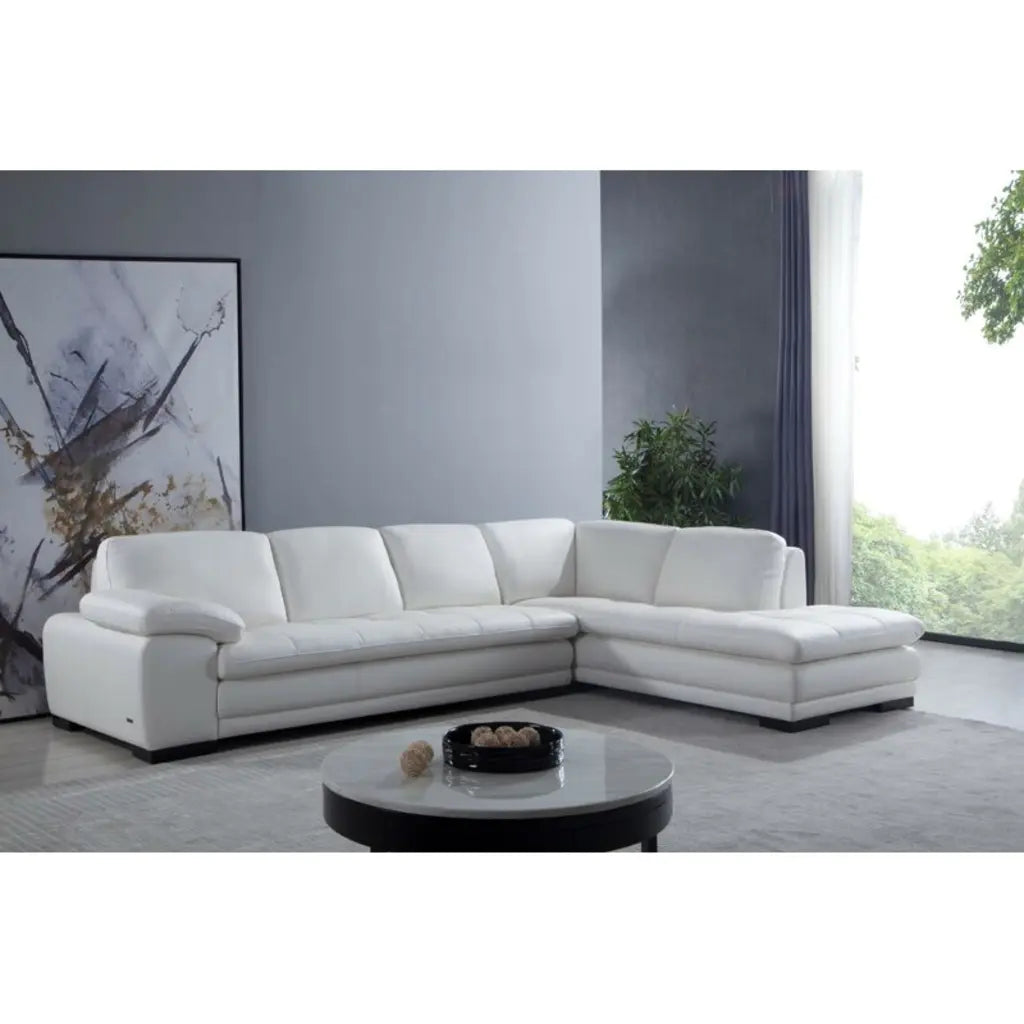 124' Wide Leather Match Sofa & Chaise